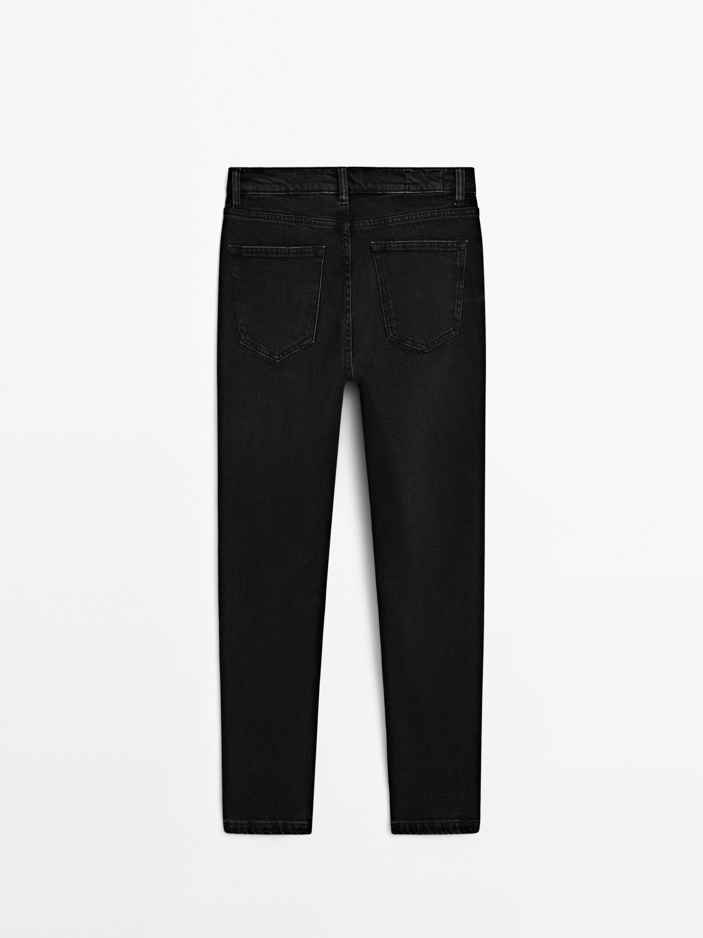 Mid-rise cropped slim fit jeans